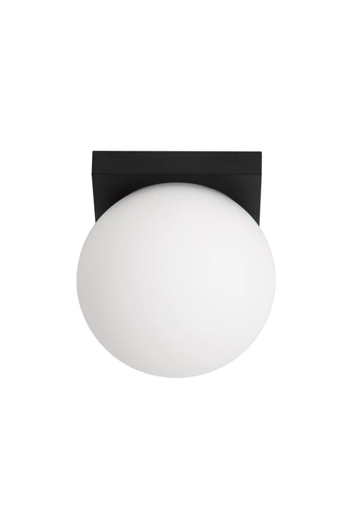 Lucide TASSA - Plafonnière Badkamer - Ø 13,5 cm - LED Dim to warm - 1x12W 1800K/3000K - IP40 - Zwart - uitgezet